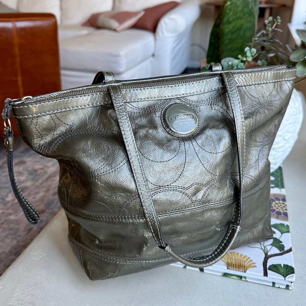 Coach Shimmering Metallic Tote